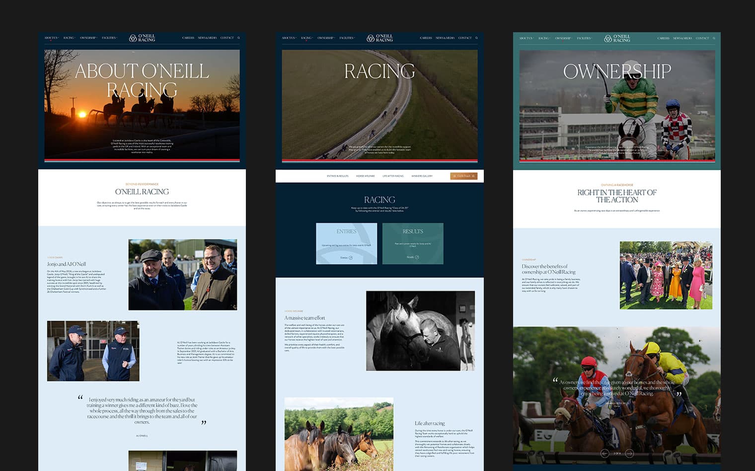 O'Neill Racing | Website Development & Design | Work | SED Digital