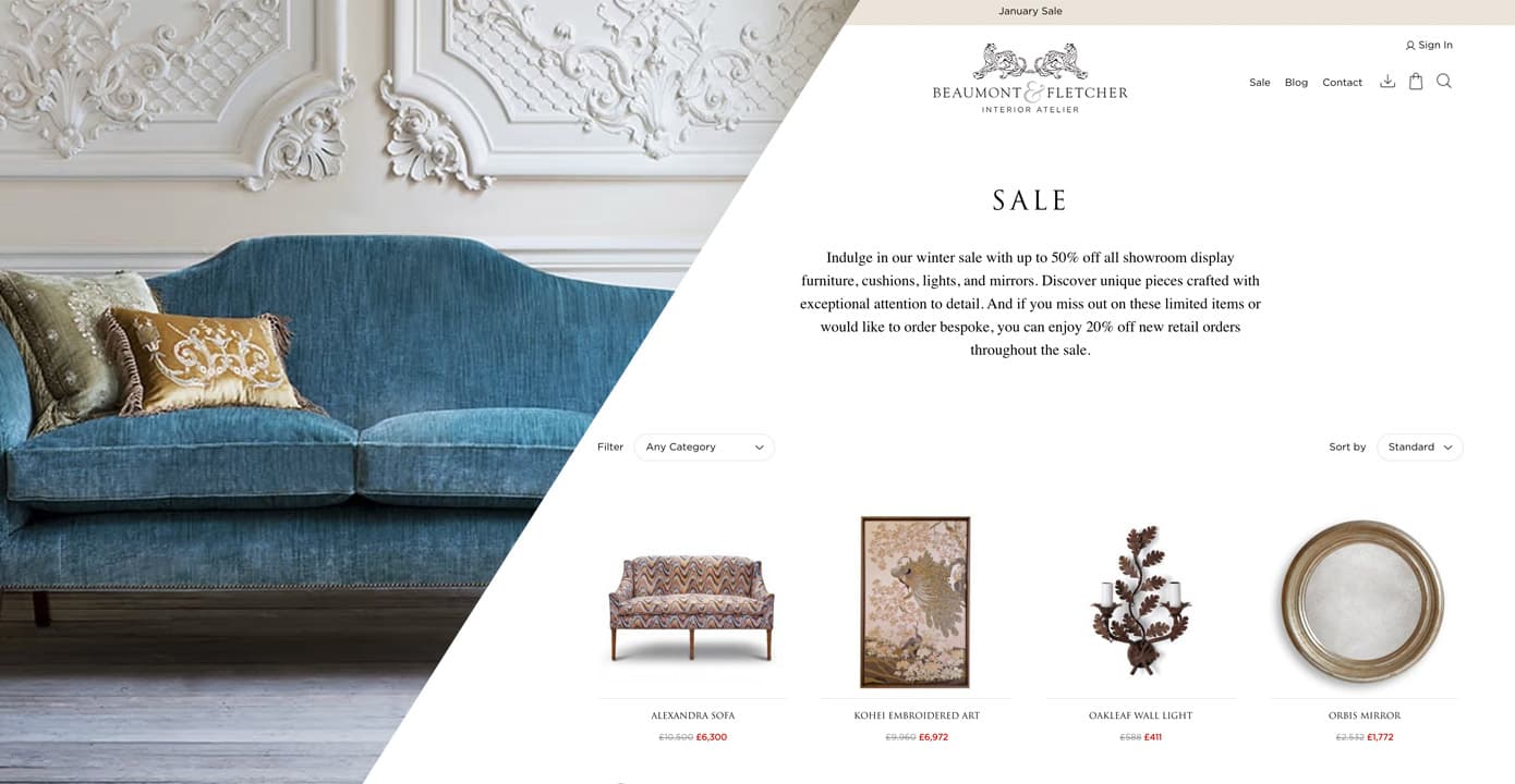 Helping Beaumont & Fletcher launch a Winter Sale Helping Beaumont & Fletcher launch a Winter Sale